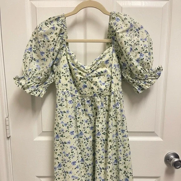 Abercrombie & Fitch Green Floral Midi Dress - Picture 2 of 13